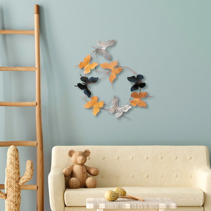 Wallity Butterflies - 2 Escultura de Pared de Metal Multicolor